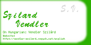 szilard vendler business card