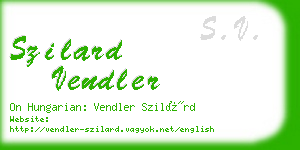 szilard vendler business card